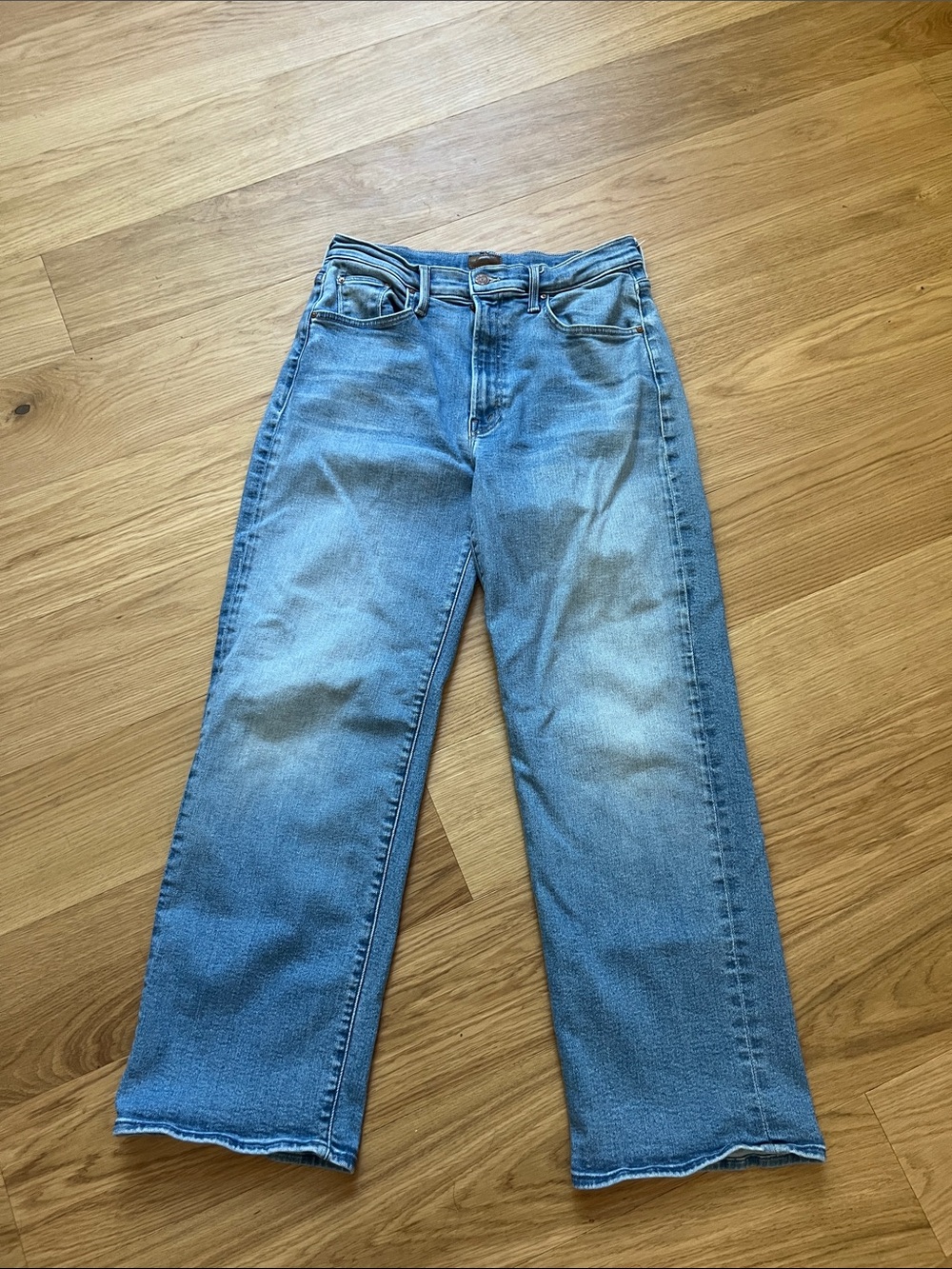 MOTHER Women's The Rambler Zip Flood Jean-Read between the lines size 30